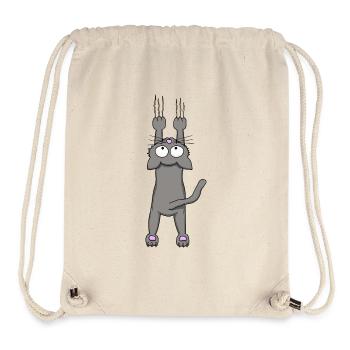 Chat gris - Sac à cordon recyclé Stanley/Stella - blanc naturel - Devant