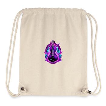 Violine in Neonfarben - Stanley/Stella recycelter Gym Bag - Naturweiß - Vorne