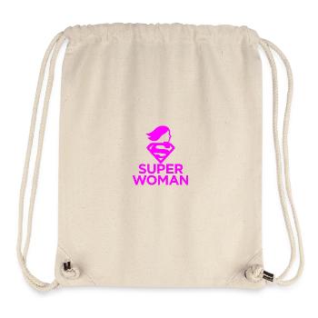 Superwoman Logo Radiant Pink - Stanley/Stella recycelter Gym Bag - Naturweiß - Vorne