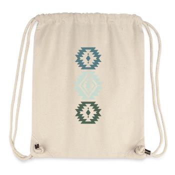Geometric Ethnic Design in Blue and Green Tones - Stanley/Stella Recycled Gym Bag - natural - Front