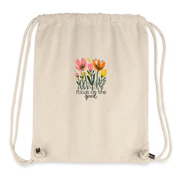 Focus on the Good – Floral Positivity Design - Stanley/Stella Recycled Gym Bag - natural - Front