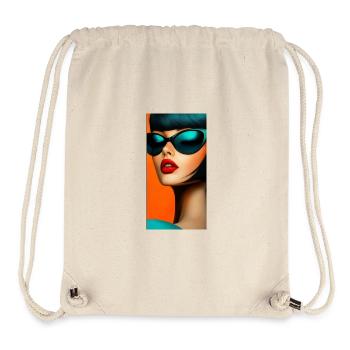 Look glamour rétro futuriste - Sac à cordon recyclé Stanley/Stella - blanc naturel - Devant