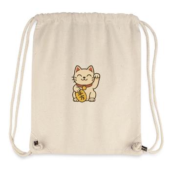 Pièce de fortune Maneki Neko - Sac à cordon recyclé Stanley/Stella - blanc naturel - Devant