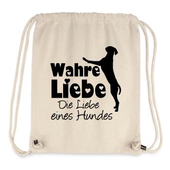 Wahre Liebe - Hund Haustier Tier Geschenk Spruch - Stanley/Stella recycelter Gym Bag - Naturweiß - Vorne