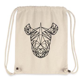 Rhino LowPoly Black & White - Sac à cordon recyclé Stanley/Stella - blanc naturel - Devant