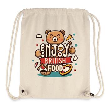 Enjoy British Food - British Food Day Typography - Stanley/Stella Recycled Gym Bag - natural - Front