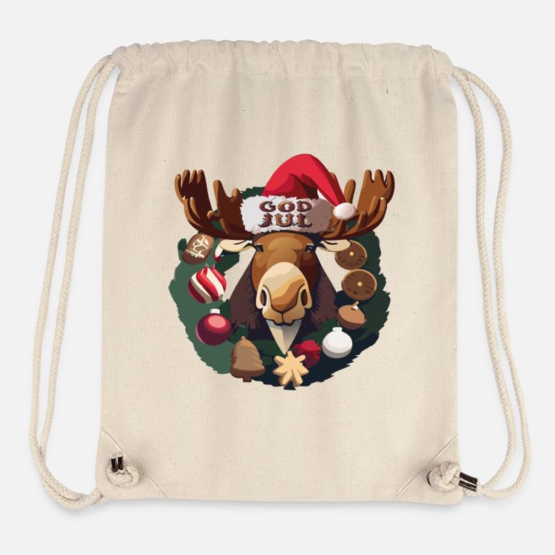 God Jul - Moose - Mosses - Stanley/Stella Recycled Gym Bag - natural