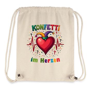 Karneval Herzschlag - Konfetti - Stanley/Stella recycelter Gym Bag - Naturweiß - Vorne