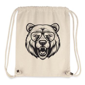 Cool bear with sun groove - Stanley/Stella Recycled Gym Bag - natural - Front