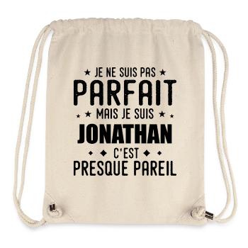 Jonathan: authentisch, unvollkommen, Top, Perfektion - Stanley/Stella recycelter Gym Bag - Naturweiß - Vorne