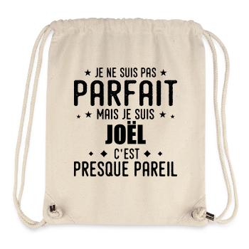 Joel : authentique, imparfait, top, perfection - Sac à cordon recyclé Stanley/Stella - blanc naturel - Devant