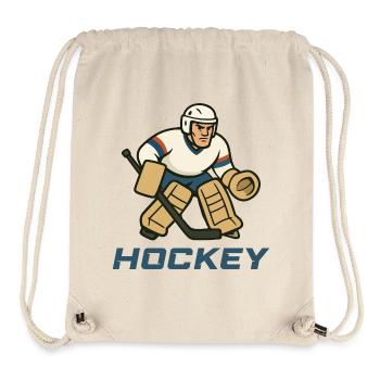 Eishockey Torhüter Cartoon - Stanley/Stella recycelter Gym Bag - Naturweiß - Vorne