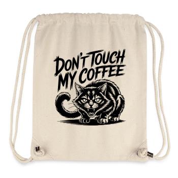 Lustige fauchende Katze Kaffeeliebe Design - Stanley/Stella recycelter Gym Bag - Naturweiß - Vorne