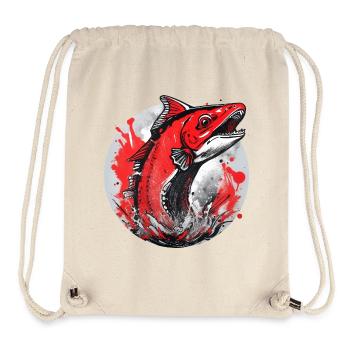 Roter Lachs Sprung - Fisch - Fischer - Stanley/Stella recycelter Gym Bag - Naturweiß - Vorne