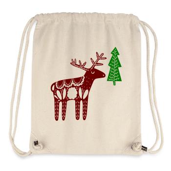 Hirsch mit Tanne - Stanley/Stella recycelter Gym Bag - Naturweiß - Vorne