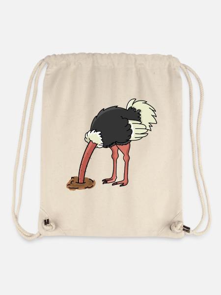 Vogelstrauß Vogel Strauß - Stanley/Stella recycelter Gym Bag - Naturweiß