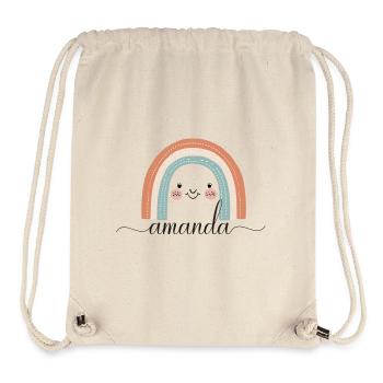 Amanda! Arc-en-ciel, personnalisable - Sac à cordon recyclé Stanley/Stella - blanc naturel - Devant