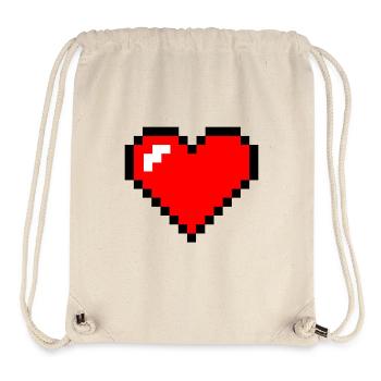 pixel heart - Stanley/Stella Recycled Gym Bag - natural - Front