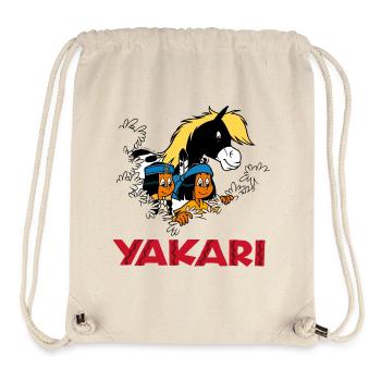 Yakari avec arc-en-ciel et Petit-Tonnerre - Sac à cordon recyclé Stanley/Stella - blanc naturel - Devant