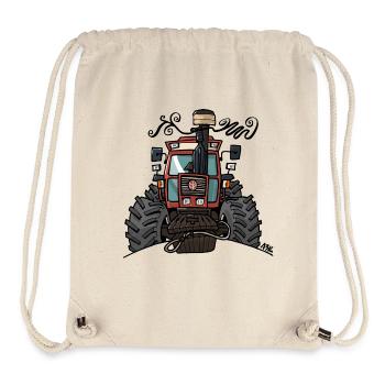 0449 Brown Traktor - Stanley/Stella recycelter Gym Bag - Naturweiß - Vorne