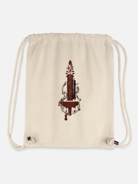 Hurdy-gurdy Hurdy Gurdy Instrument floral - Stanley/Stella Recycled Gym Bag - natural