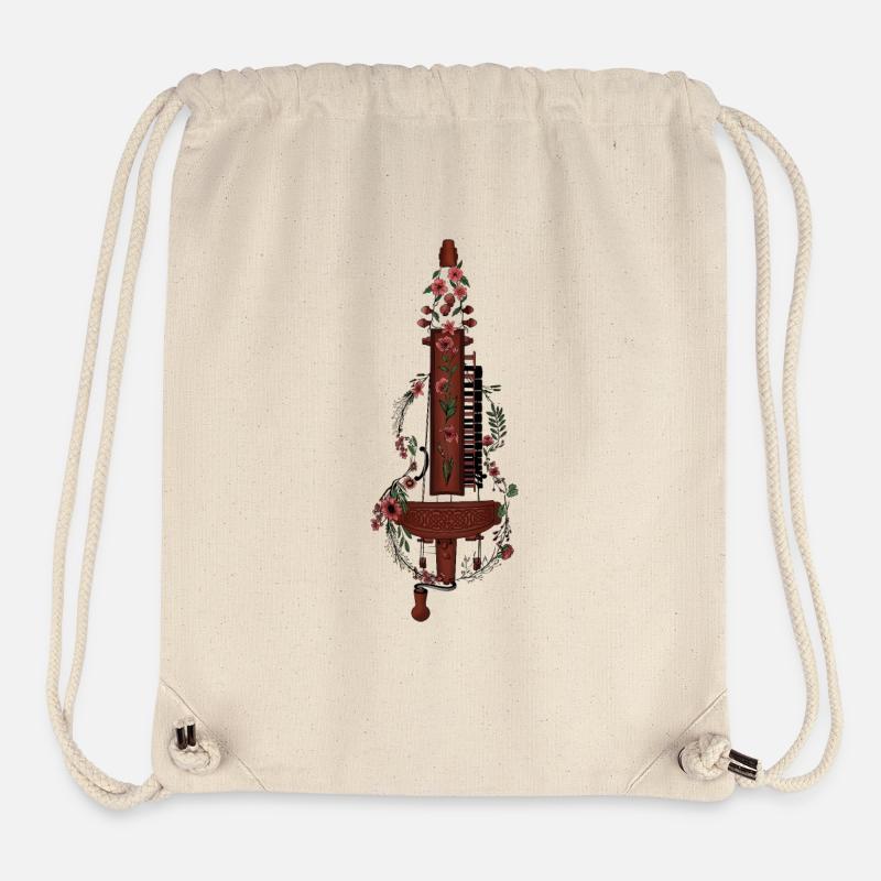 Hurdy-gurdy Hurdy Gurdy Instrument floral - Stanley/Stella Recycled Gym Bag - natural
