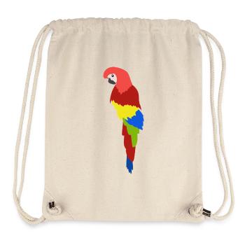 Perroquet coloré Oiseau tropical de la jungle - Sac à cordon recyclé Stanley/Stella - blanc naturel - Devant