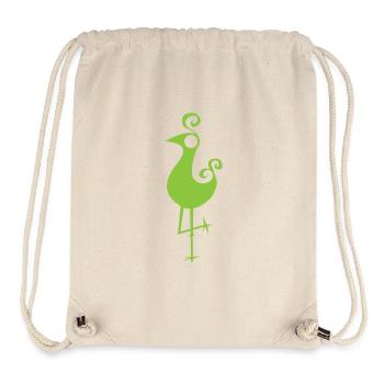 GREENEY bird 3 échasses design green green bird - Sac à cordon recyclé Stanley/Stella - blanc naturel - Devant
