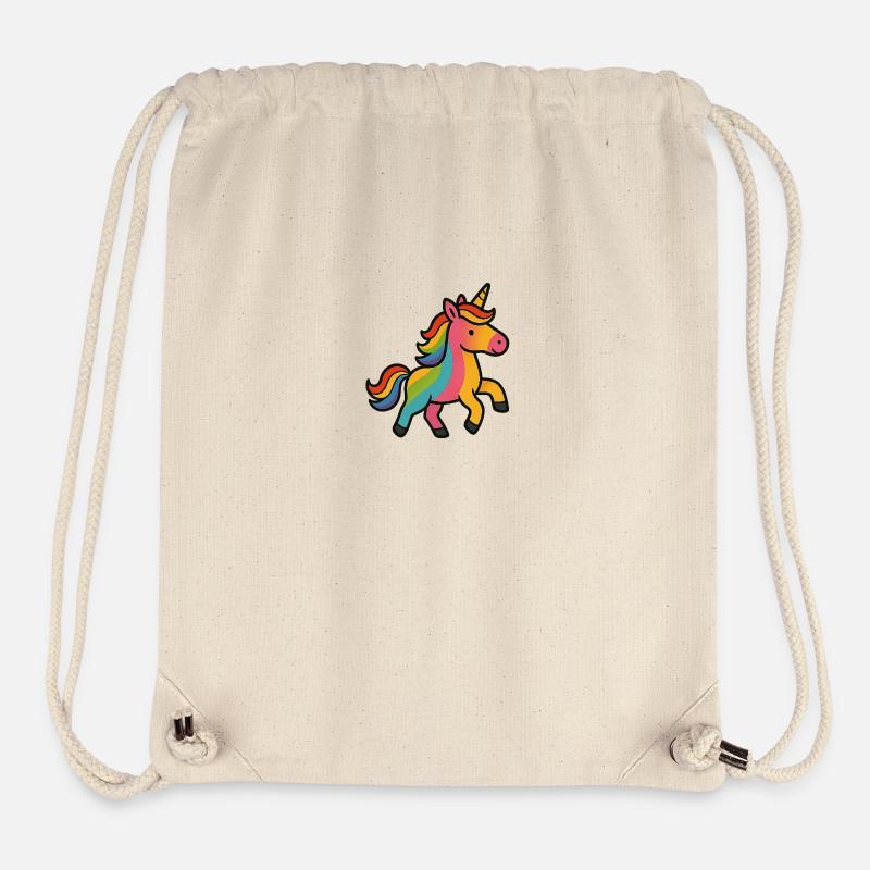 Licorne colorée - Sac à cordon recyclé Stanley/Stella - blanc naturel