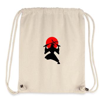 Épéiste japonais deux épées Soleil japonais - Sac à cordon recyclé Stanley/Stella - blanc naturel - Devant