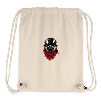 Carlin combatif en look pilote - Sac à cordon recyclé Stanley/Stella - blanc naturel - Devant