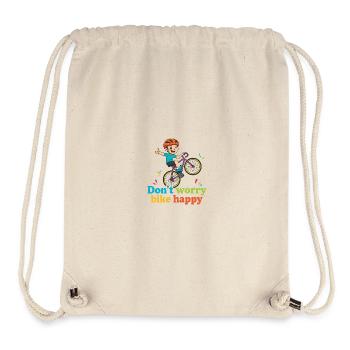 Ne vous inquiétez pas, vélo heureux - Sac à cordon recyclé Stanley/Stella - blanc naturel - Devant