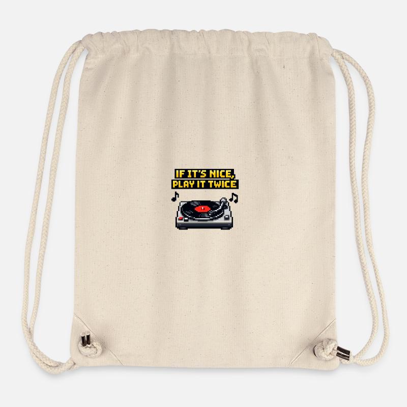 If It's Nice, Play It Twice Turntable - Stanley/Stella Recycled Gym Bag - natural