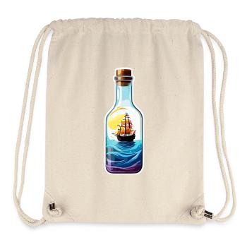 Navire dans une bouteille / Message dans une bouteille / Ahoy / ancre - Sac à cordon recyclé Stanley/Stella - blanc naturel - Devant