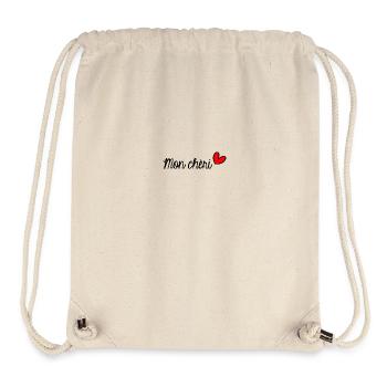 MON CHERI. CHERI. LOVE. JUST MARRIED. JE T'AIME - Sac à cordon recyclé Stanley/Stella - blanc naturel - Devant