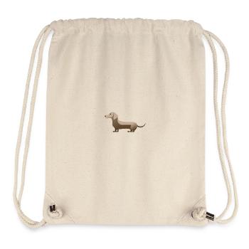 Petit teckel mignon gris clair grège - Sac à cordon recyclé Stanley/Stella - blanc naturel - Devant