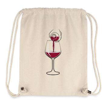 Wein Weinglas Weinflasche Weinprobe Weinlese Reben - Stanley/Stella recycelter Gym Bag - Naturweiß - Vorne