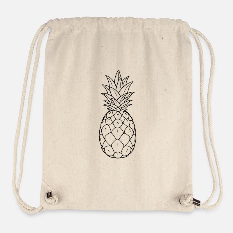 Ananas minimaliste - Sac à cordon recyclé Stanley/Stella - blanc naturel