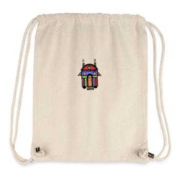 Construction trailer colorful colorful hippie house living eco - Stanley/Stella Recycled Gym Bag - natural - Front