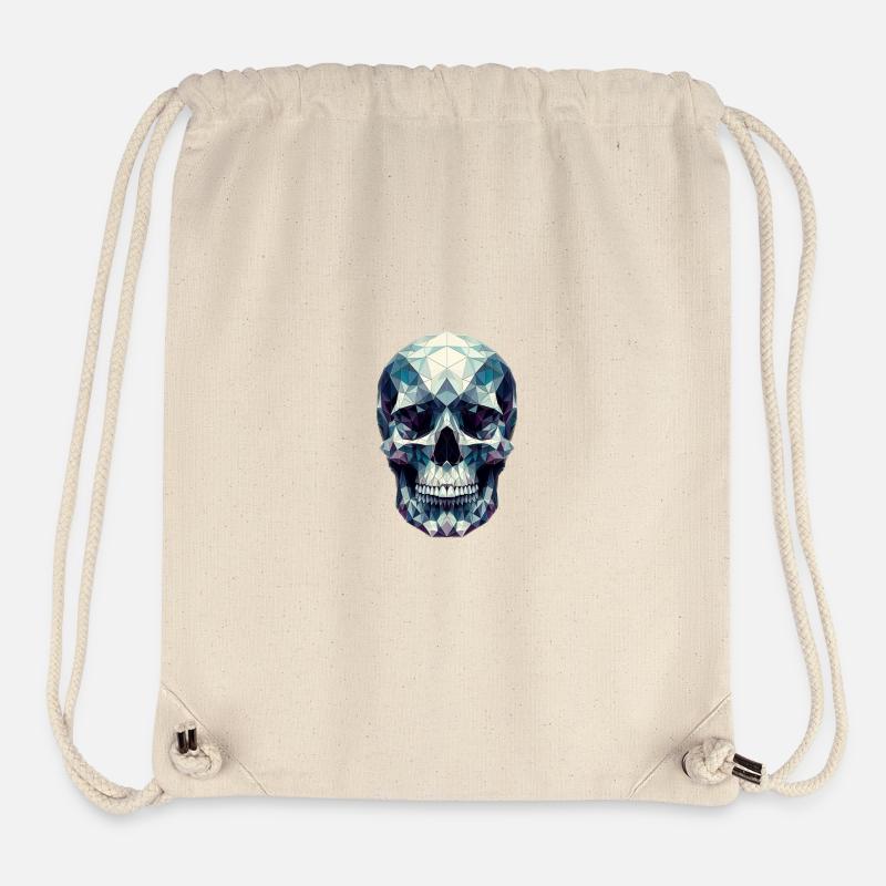 A colorful polygon-style skull - Stanley/Stella Recycled Gym Bag - natural