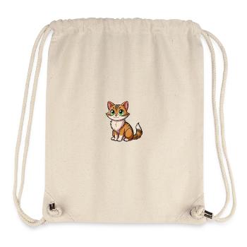 Kuschelige Cartoonkatze mit grünen Augen - Stanley/Stella recycelter Gym Bag - Naturweiß - Vorne