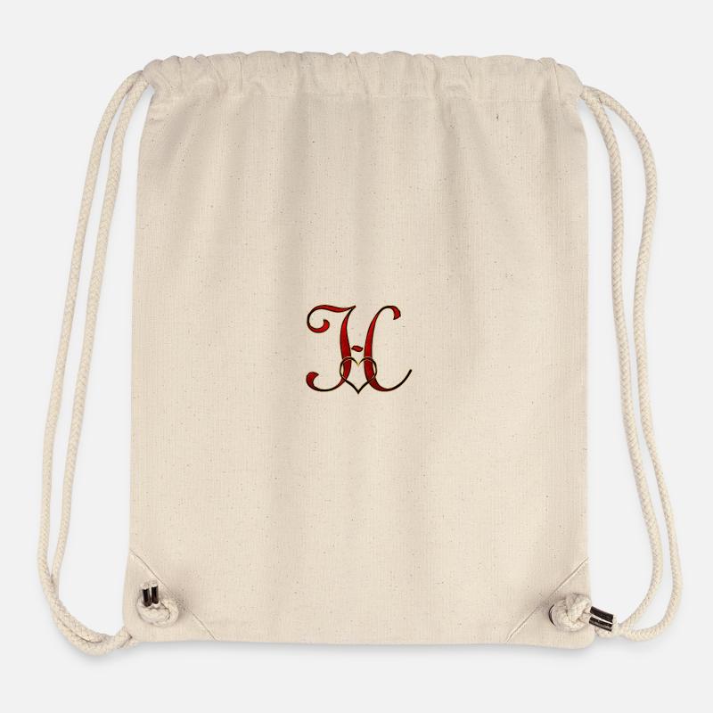Monogram H with heart frame - Stanley/Stella Recycled Gym Bag - natural