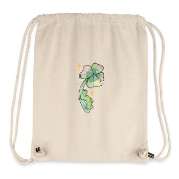 Lucky charm caterpillar on shamrock - Stanley/Stella Recycled Gym Bag - natural - Front