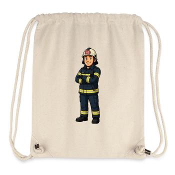 Fire Brigade Cartoon Hero Look - Stanley/Stella Recycled Gym Bag - natural - Front