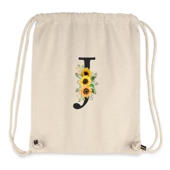 J Monogram Sunflowers - Stanley/Stella Recycled Gym Bag - natural - Front