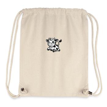 Bande dessinée de vache - Sac à cordon recyclé Stanley/Stella - blanc naturel - Devant