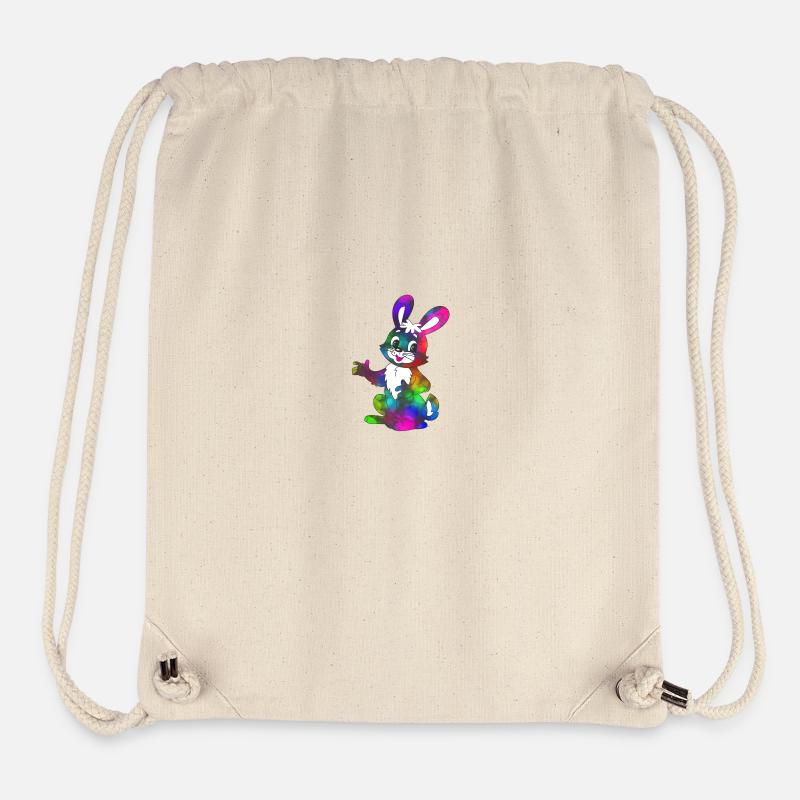 Lapin arc-en-ciel - Sac à cordon recyclé Stanley/Stella - blanc naturel