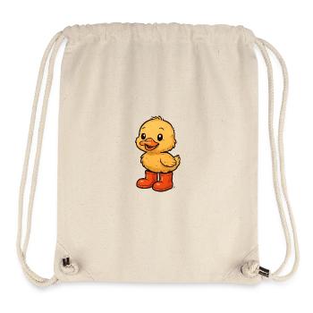 Cute duck motif with rubber boots - Stanley/Stella Recycled Gym Bag - natural - Front