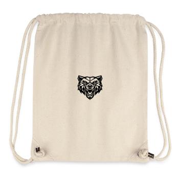 Geometric-style grizzly bear - Stanley/Stella Recycled Gym Bag - natural - Front