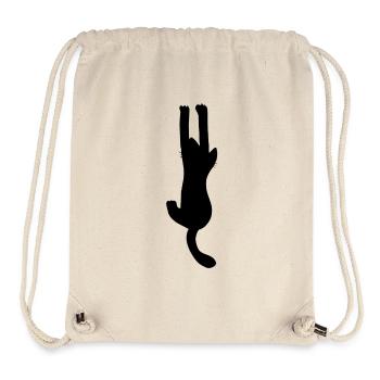 Schwarze Katze hängend, Katzenliebhaber - Stanley/Stella recycelter Gym Bag - Naturweiß - Vorne